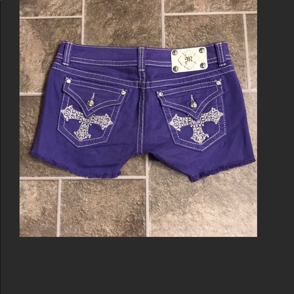Miss Me Pants - Miss Me Purple Jean Shorts